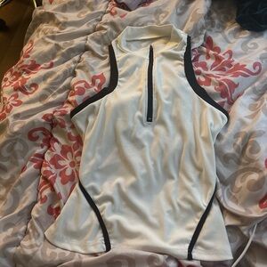 Sleeveless White and Black Women's Top